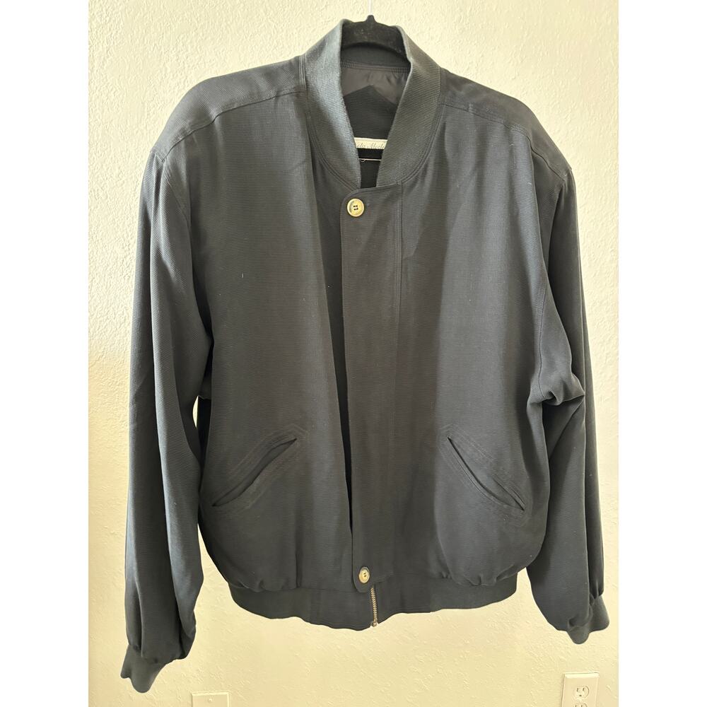 Poeta Moda Silk Jacket Mens SIze L Large Black
